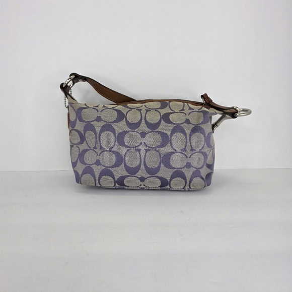 Y2K Coach Mini Shoulder Bag Baguette C Signature Lilac Silver Tone Hardware 00's - Picture 7 of 16